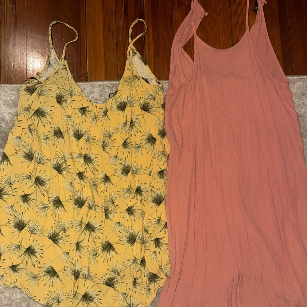 Yellow Floral and Pink Dresses